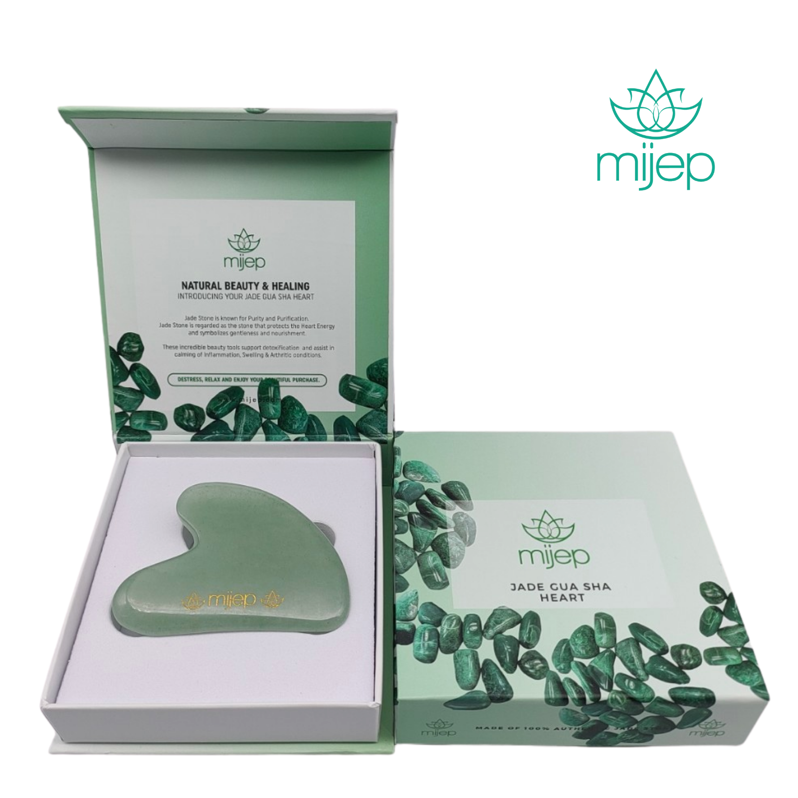 Thera Crystals® Jade Facial Gua Sha - Heart Shape 